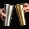 New Double-Wall Beer Cups Hammered Texture Stainless Steel Cold Water Drinks Cup Northern Europe Keep Cold Milk Mugs Drinkware