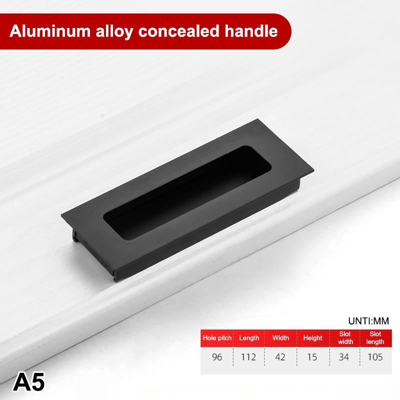 Alloy Embed Door Knobs Kitchen Cabinet Cupboard Door Drawer Hidden Dresser Pull Handles Furniture Hardwre Accessory