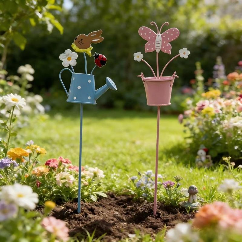 Artistic Iron Flower Petal Ground Spikes Decorative Garden Stakes For Enhancing Garden Or Patios Aesthetics