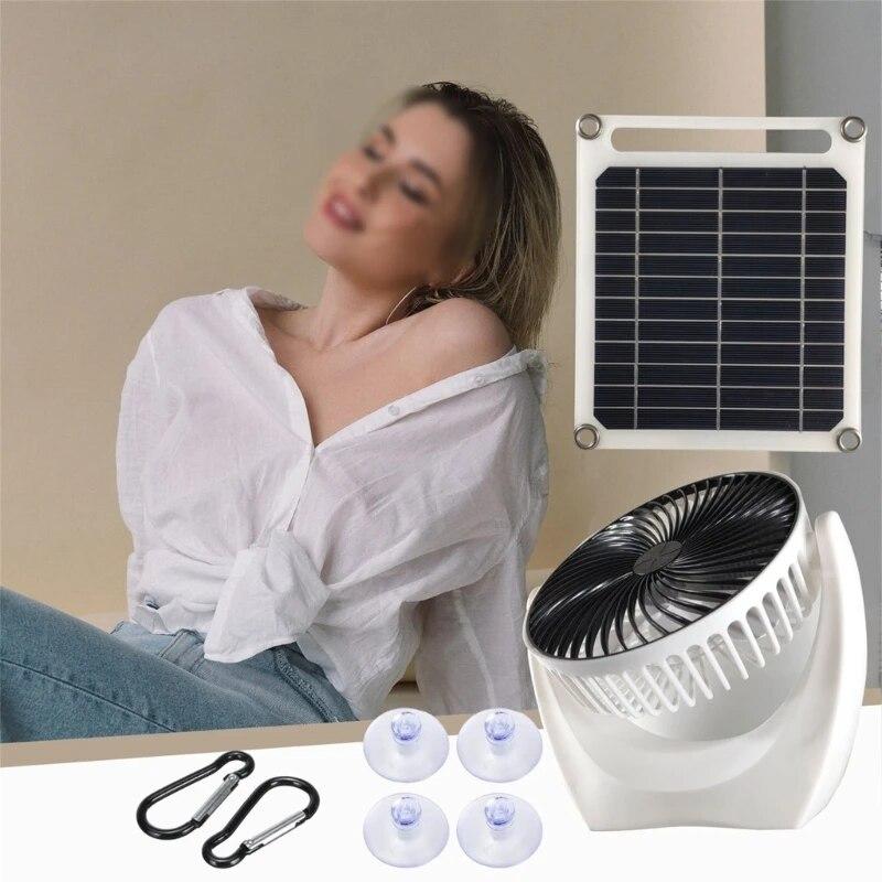 New Portable Solar Panel Multipurpose Solar Powered Fan Outdoor 6W Solar Charger
