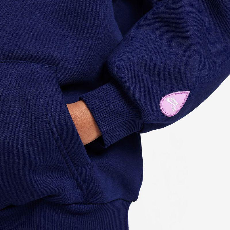 Nike Sb Eo Flc Hoodie Gfx Sports Casual Pullover Long Sleeve Kids Hoodies Blue HF8801-492