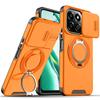 Magnetic Metal Ring Stand Armor Case For Honor X7c X7d 200 400 Smart 5G Slide Push Window Lens Protection TPU Plastic Back Cover