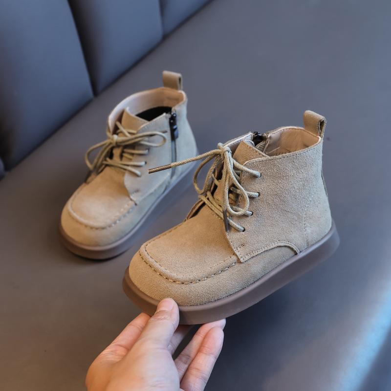Kinder Martin Stiefel 2025 Herbst neu Britischer Stil Leder Jungenstiefel Babyschuhe Frühling und Herbst Einzelschuhe Mädchen Kurzstiefel