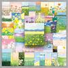 50 Sheets INS-Style Flower & Scenery Stickers for DIY Art and Milk Tea Cups