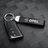dajfhk1 1/2Pcs Car Styling Metal Leather Keychain Key Pendant Keyrings Gifts For Opel Mokka Corsa Meriva Zafira Astra J Car Wheel Hubcap