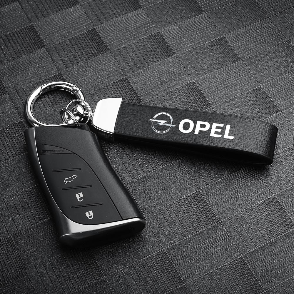 dajfhk1 1/2Pcs Car Styling Metal Leather Keychain Key Pendant Keyrings Gifts For Opel Mokka Corsa Meriva Zafira Astra J Car Wheel Hubcap