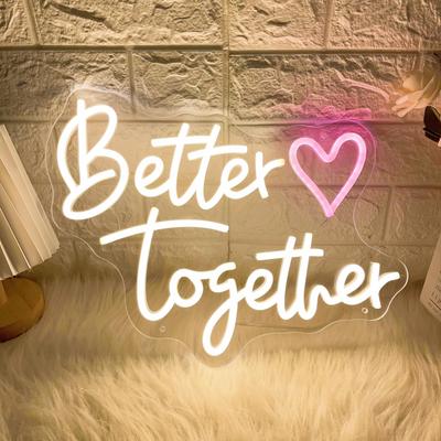 Better Together Neon Sign, LED Neon Light Sign, Dimmable, Reusable Art Wall Decor Light for Home, Party, Christmas, Wedding, Gift