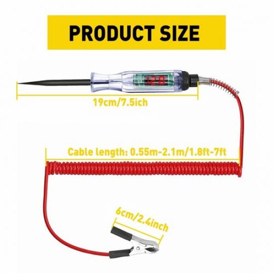 Car Circuit Pen Tester Test Fuse Tool Auto Probe Light Fit 6V 12V 24V DC Voltage