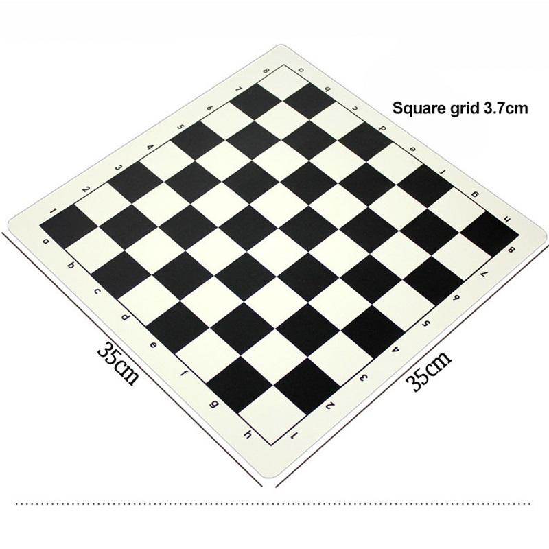 PVC Chessboard Chess Accessories 35/43/51cm Portable Soft Rollable Leather Folding Checkers Chessboard For Educational Games