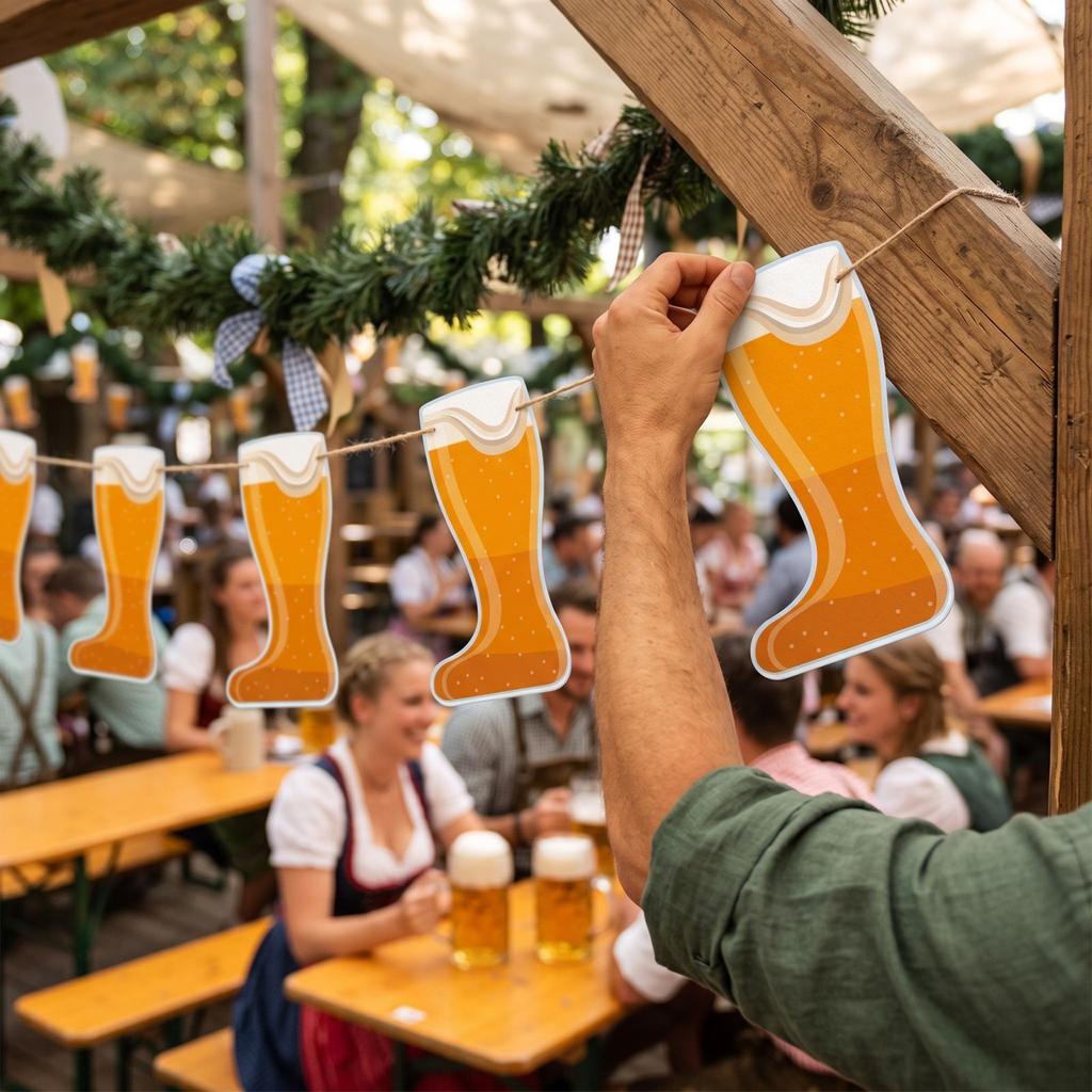Oktoberfest Boot Bunting Party Decorations for Bavarian Themed Celebration