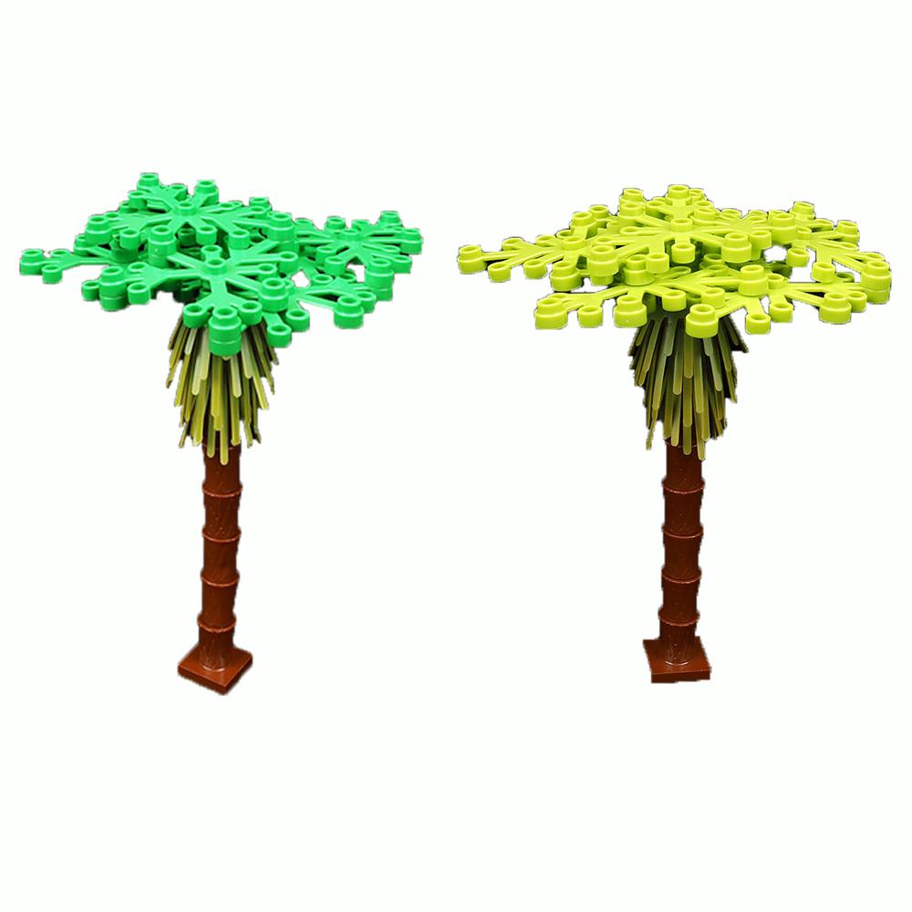 MOC Pflanzen- und Baumteile: Grünes Gras, Kiefern, Blattblumen & Stadtbausteine Zubehör - Bauklötze Set