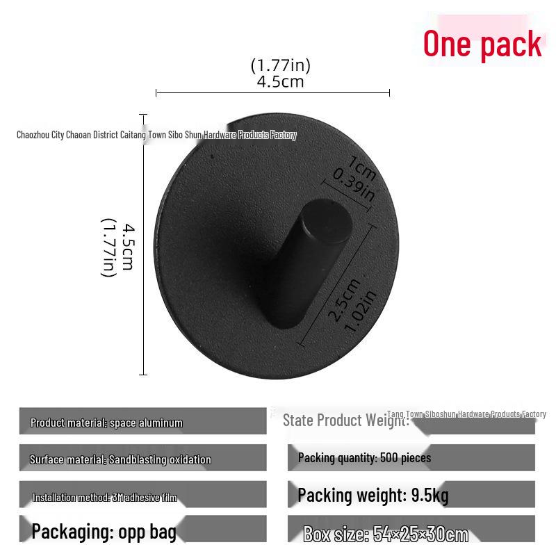 Seamless Metal Space Aluminum Hook for Bathroom & Kitchen