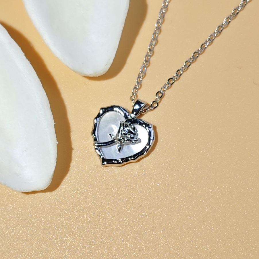 

Срібло 925 проби Ретро Троянда Квітка Перламутр Кольє - Елегантний та Унікальний Жіночий Ланцюжок на Ключицю