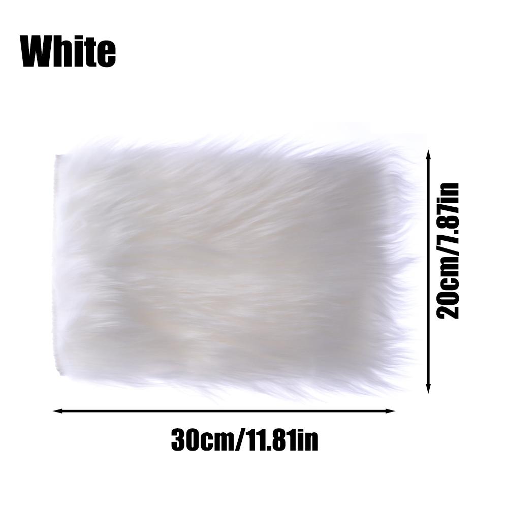Winter Car Armrest Cushion 30x20cm Car Arm Rest Box Artificial Wool Warm Non-slip Long Plush Cover Pad Car Interior Accessories