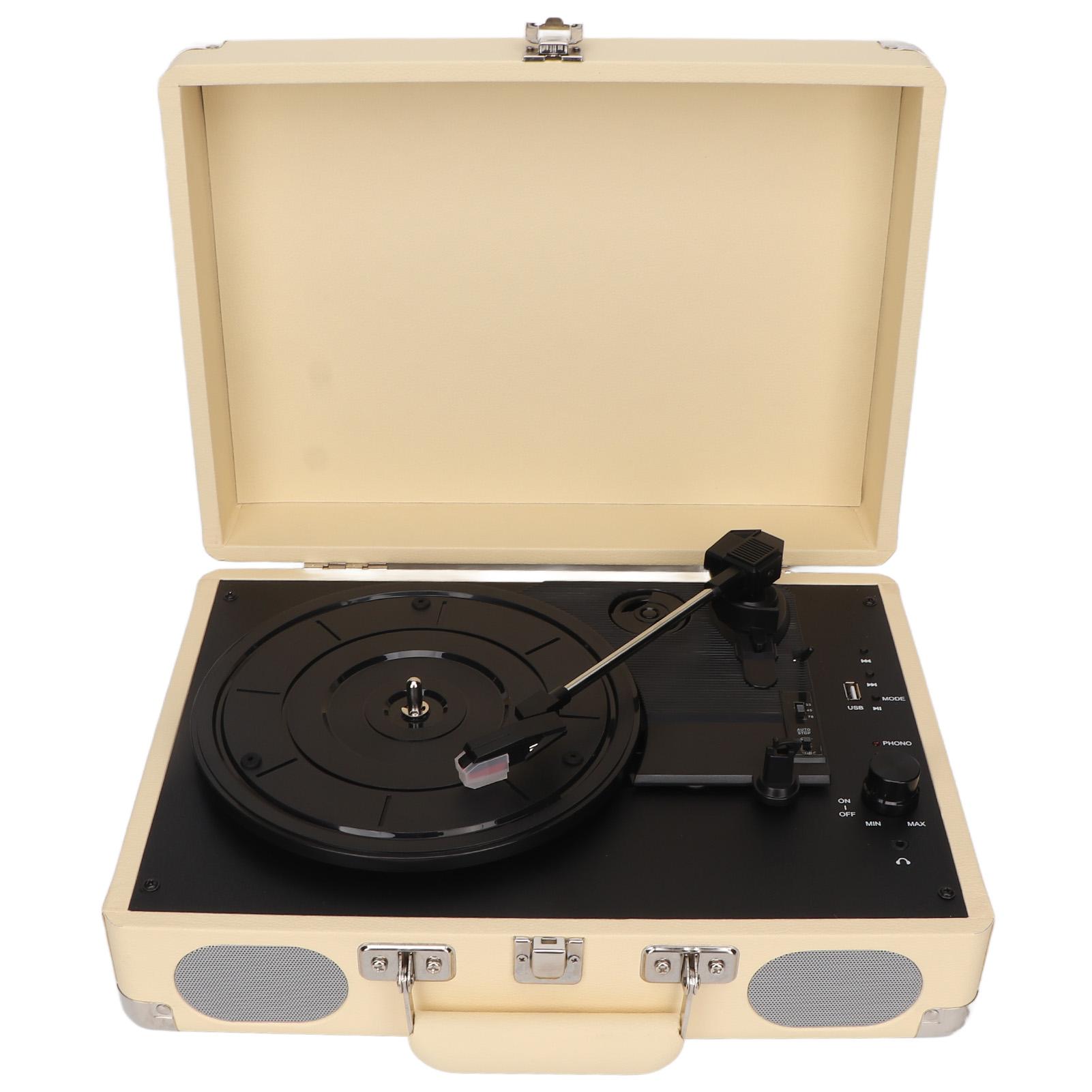 

Bluetooth проигрыватель пластинок со встроенными 2 динамиками портативный стерео проигрыватель пластинок с 3 скоростями US Plug