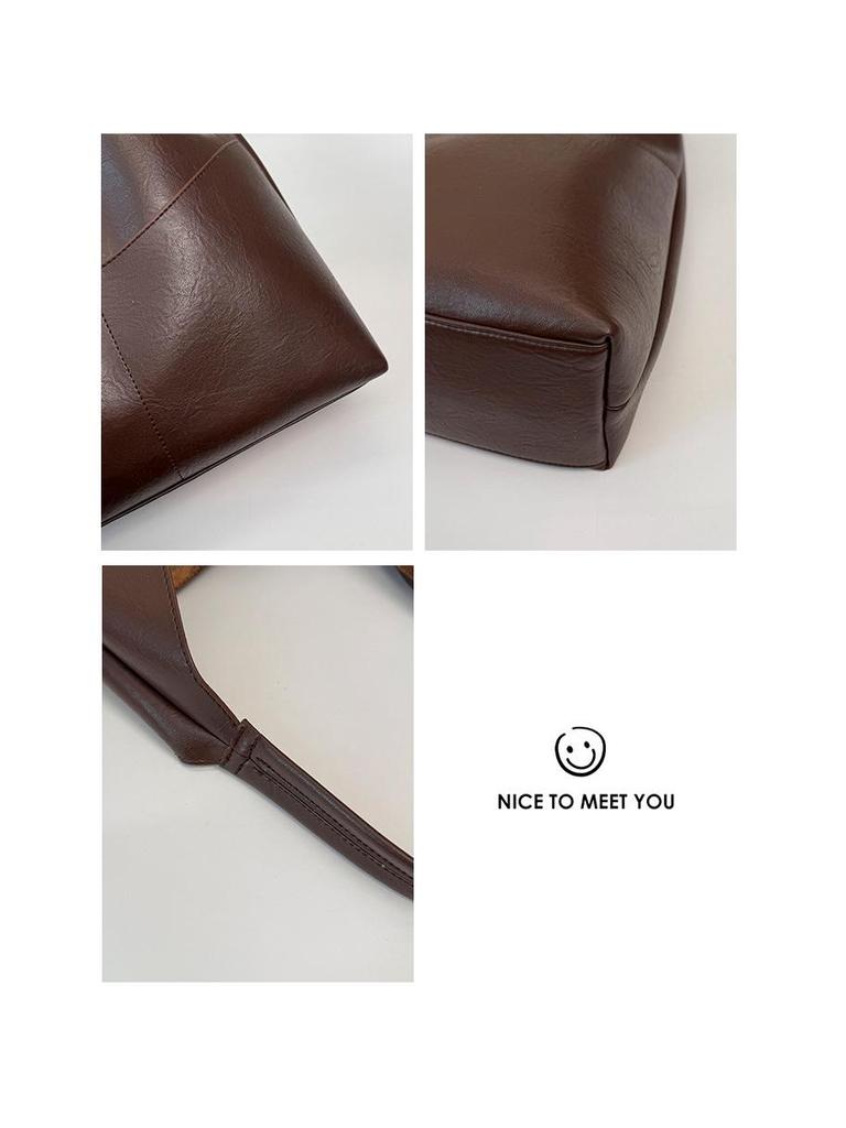 Retro Large-Capacity Textured Shoulder Bag - Women's Fashion Versatile Tote for Autumn/Winter