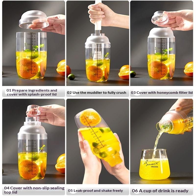 2 Pezzi 500/700/1000Ml Shaker per Cocktail Bottiglia Mixer per Vino Bicchiere Miscelatore Jigger con Bilancia Colino Strumenti Professionali da Bar