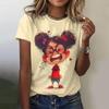 Summer Women's T Shirt Anime Girl Pattern Print Casual Short Sleeve Pullover Fashion Streetwear Cute Girl Tee Female Clothing