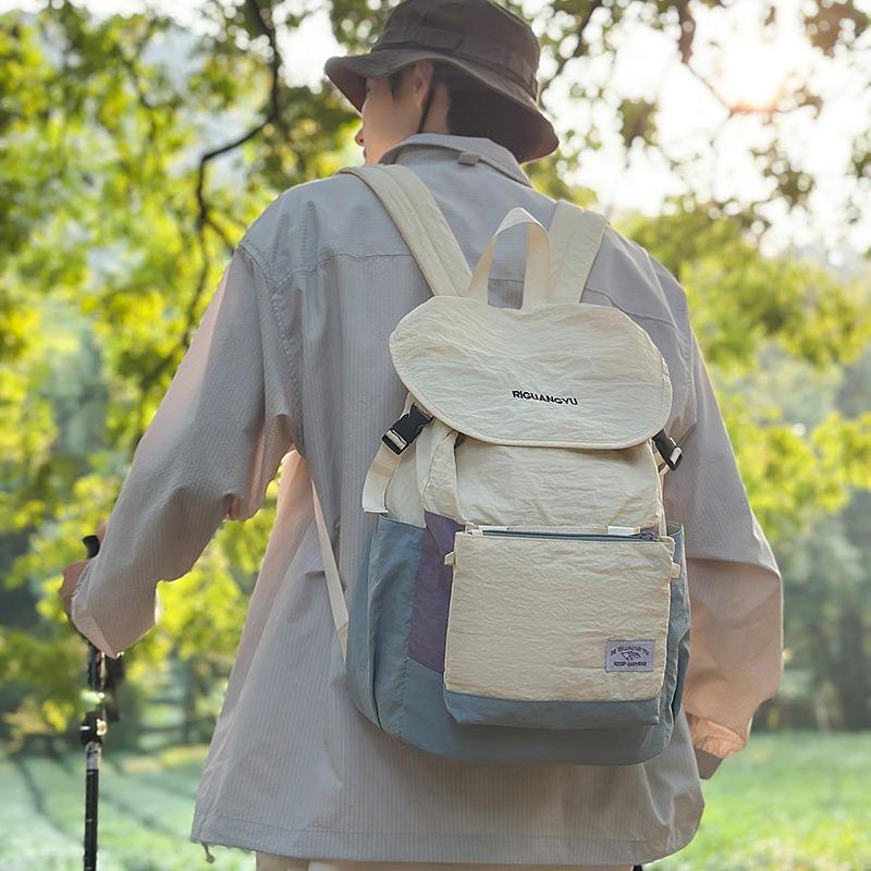 School bag new high-value fresh and sweet contrasting color splicing backpack couple light travel mountaineering backpack