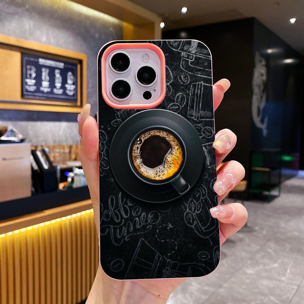 

Coffee Beans Jelly Double layer Pink Mobile Phone Case for iPhone 17 16 15 14 13 12 11 Air Pro Max Plus Protective iPhone 16 Pro