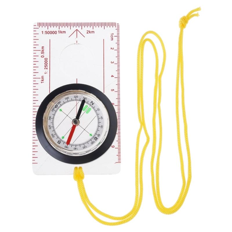 Orientation Compasses, Hiking Navigation Map Scale Ruler Compasses, Multifunctional Magnifier Compasses for Map Reading