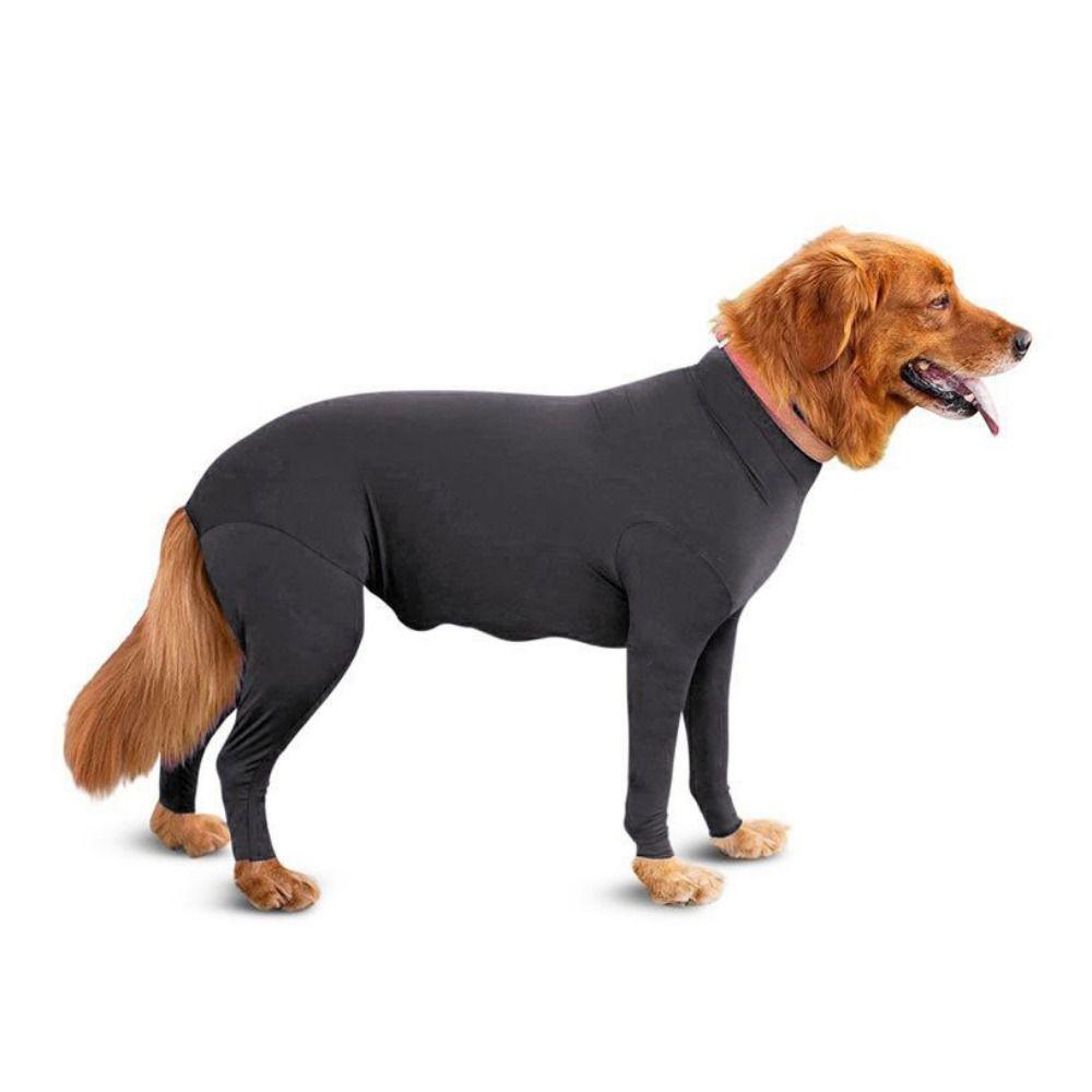 

Однотонный костюм для восстановления после операции у собаки, удобный комбинезон для крупных собак, одежда для питомца на 4 лапы, для улицы S чёрный