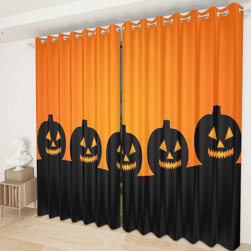 Halloween Curtain Cloth Bedroom Living Room Balcony Blackout Curtain Office Hotel Insulation Curtain