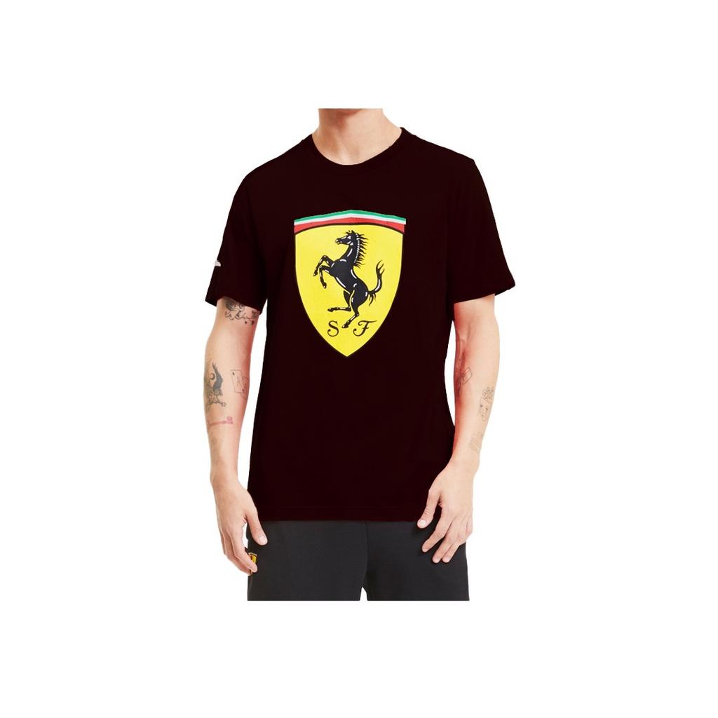 Puma Ferrari Race Big Shield Tee Men Tops Black 597956-02