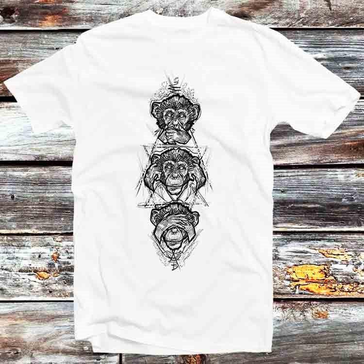 

Three Wise Monkeys Drei Affen Nichts Sehen Horen Sagen T Shirt B917 4XL