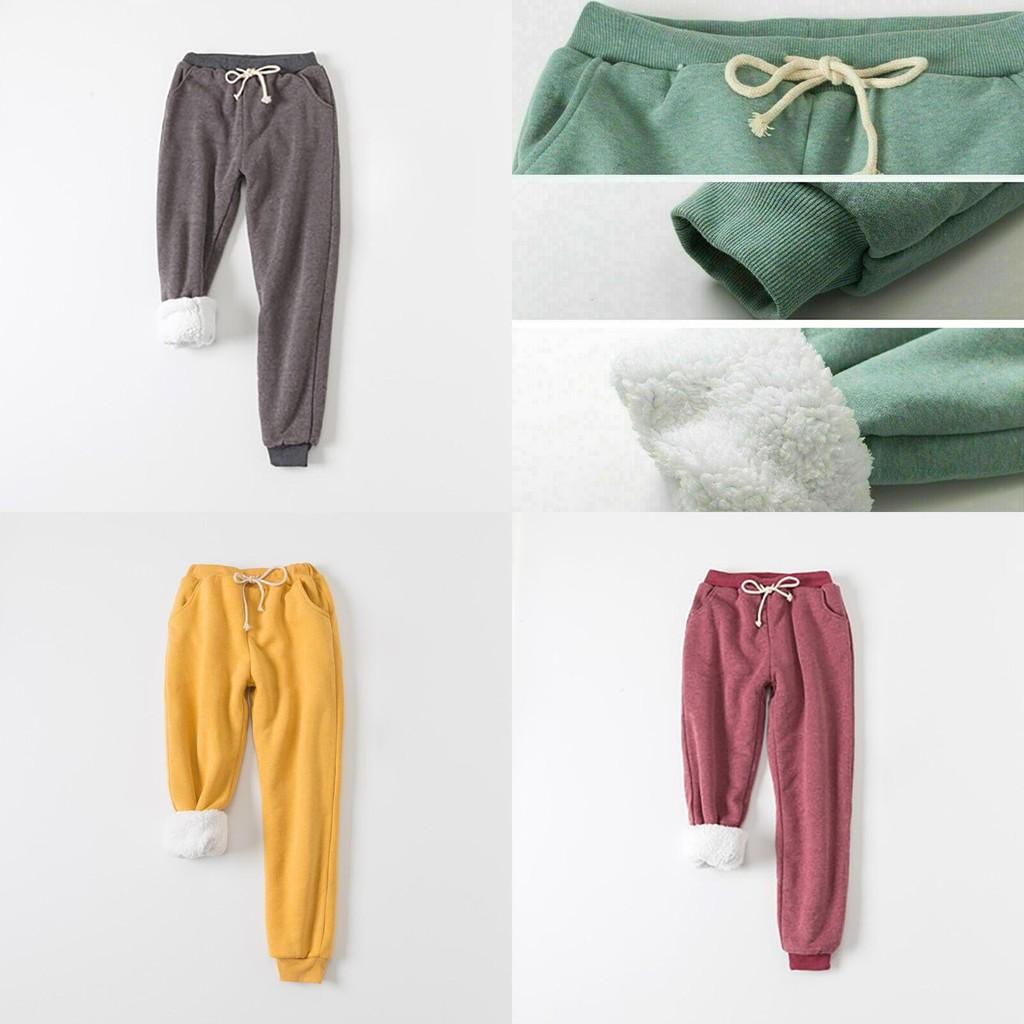Womens Warm Sweat Pants With Ultra Soft Sherpa Lined Faux Fleece For Cold Weather