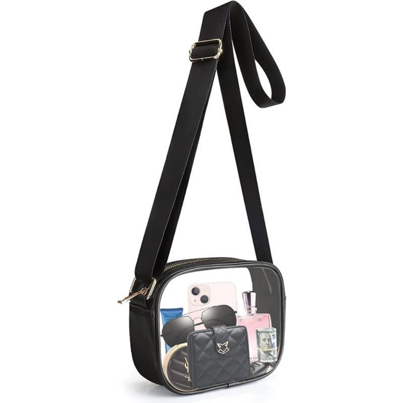

Women Fashionable Messenger Bag Small Phone Wallet Crossbody Bag Ladies Clear Travel Shoulder Bag Card Holder Wallet 1 чорний