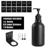 500ml Matte Black Lotion Bottle Plastic Refillable Bottle with Labels Wall-mounted Lotion Bottle Holder Shampoo Conditioner