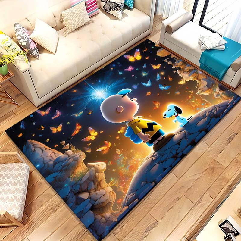 

Cute Snoopy Dog Cartoon Living Room Non-Slip Area Rug Soft Carpet for Bedroom Kids Playroom Sofa,Home Decor Doormat Gift 40x60cm