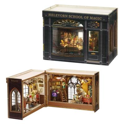 CUTEROOM Dollhouse for Kids Wooden DIY Miniature Kit Magic School Interior Decoration [Fantastic Toy] (MINI110)