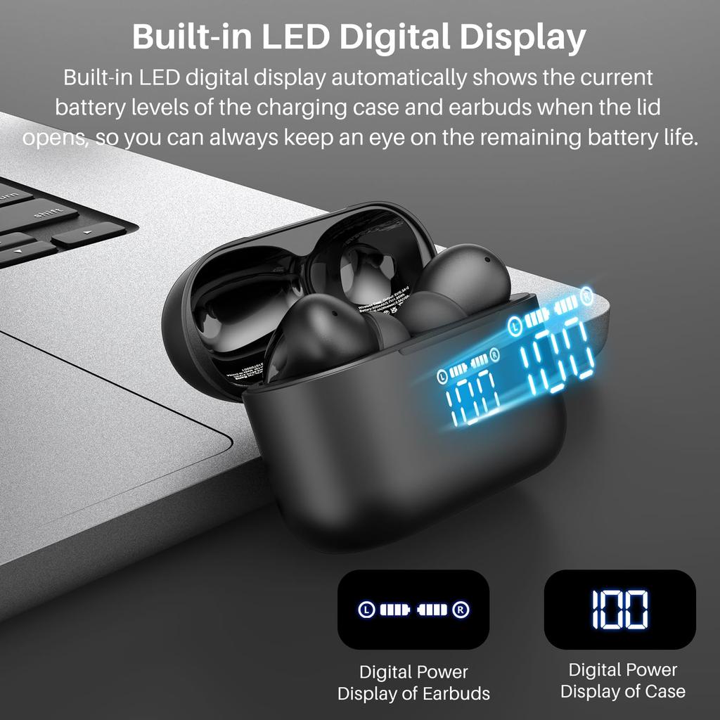 TOZO T20 Wireless Earphones New Release Bluetooth Binaural ENC Noise Cancellation Microphone Immersive Premium Sound Numeric LED Display Display 10mm
