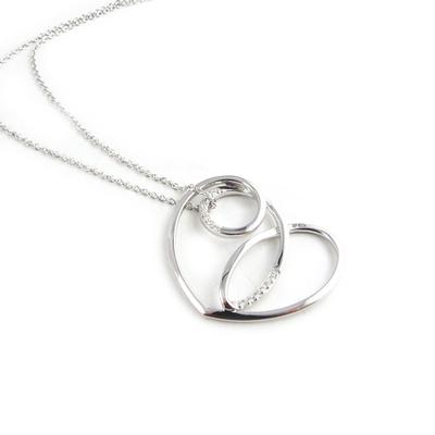 [L0149] - White 'Love' Silver Necklace