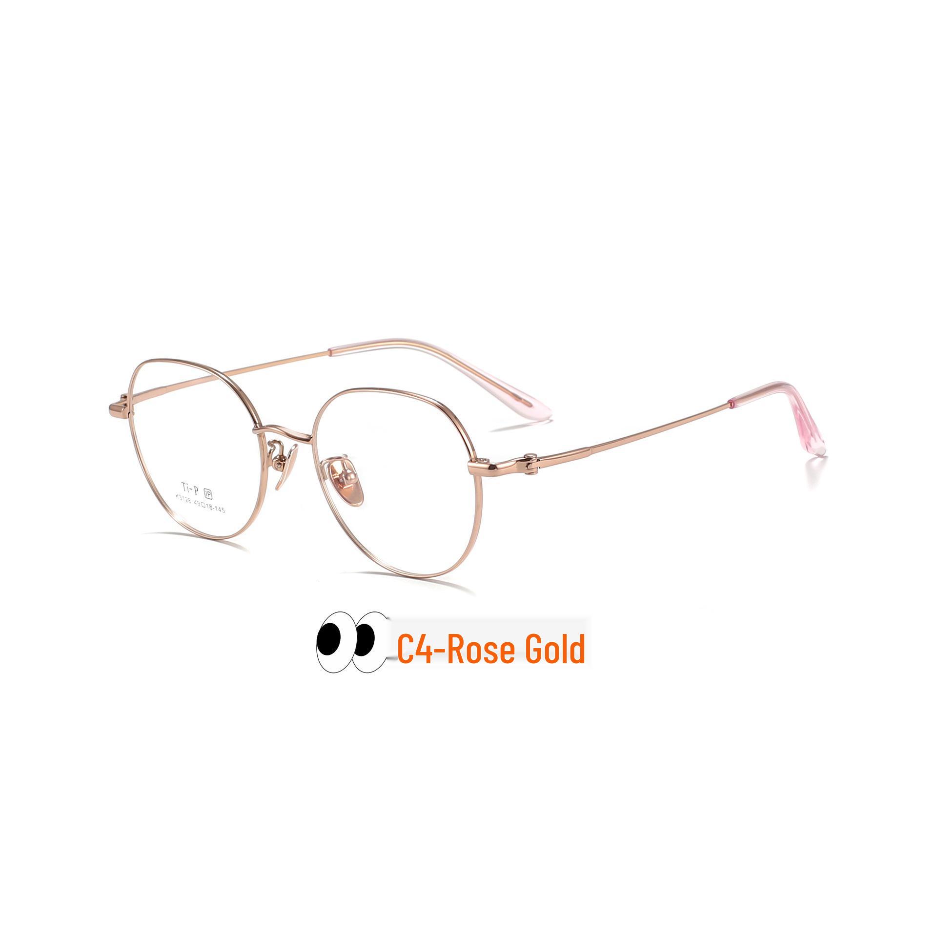 Keming Ретро Ультралегкие Круглые Титановые Оправы для Очков для Женщин (Модель 3128)