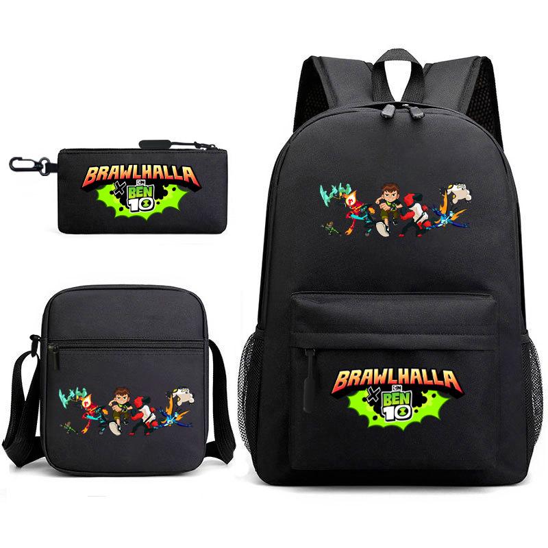 New Hacker Junior Starry Sky School Bag Three-piece Set 10 Heat Transfer Personalized Backpack Leisure Bag