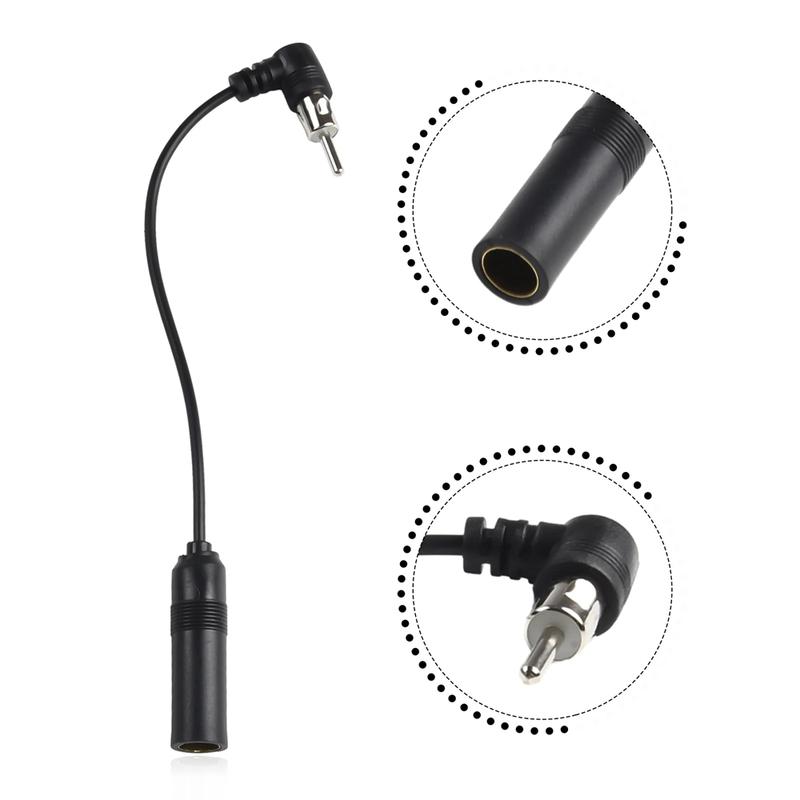 Vehicle AM/FM Radio Aerial Extension Car Stereo Audio Radio Antenna Adapter General Elbow Antenna Male to Female Plug Cable