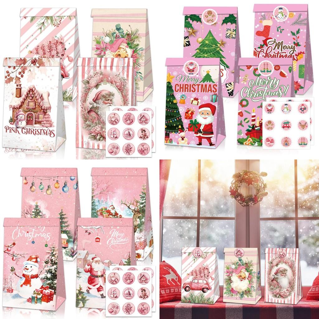 Food Christmas Candy Packaging Bags Holiday Party Decor With Stickers Adhesive