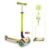 GLOBBER Kickboard Flash Glowing 3 Wheel Wood Deck Foot Brake Outdoor Play Children Vehicle Kick Scooter Lime Green WLGB436106