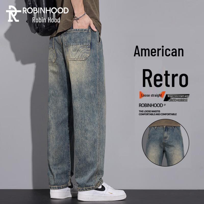 ROBINHOOD Men s Straight Leg Loose Jeans 33