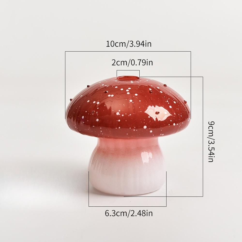Mushroom Home Glass Vases Interior Decor Mini Desktop Flower Vases for Small Bouquets Room Decorations Home Tabletop Decor Gifts