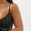 Punk Metal Leaves Flower Upper Arm Bracelets Bangles for Women Girls Cuff Bangle Adjustable Armlets Hand Jewelry Men