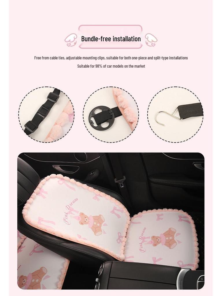 Cartoon Goddess Style Universal Car Seat Cushion for Women - All-Season, Fits BYD Dolphin, Yuan UP, Seal, Yuan Pro