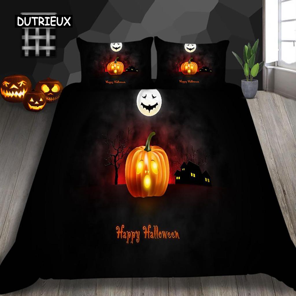 Halloween Duvet Cover Set Thumbedding Halloween Decor Mysterious Forest Bedding Set Polyester Double Queen King Size Quilt Cover