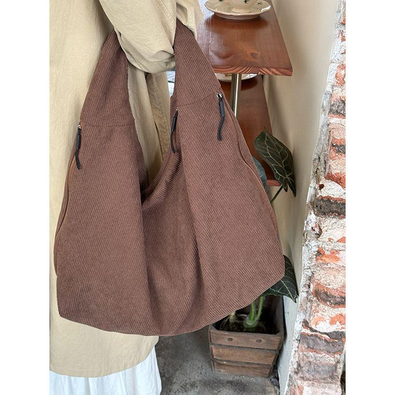 Casual corduroy women Shoulder bags Large capacity shopping bags for female big Totes Simple lady handbag Axillary bags bolsa