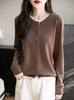 2025 A/W Women's Color Block Knit Cardigan - Fake Two-Piece, Round Neck, Long Sleeve, Loose Fit Sweater Coat