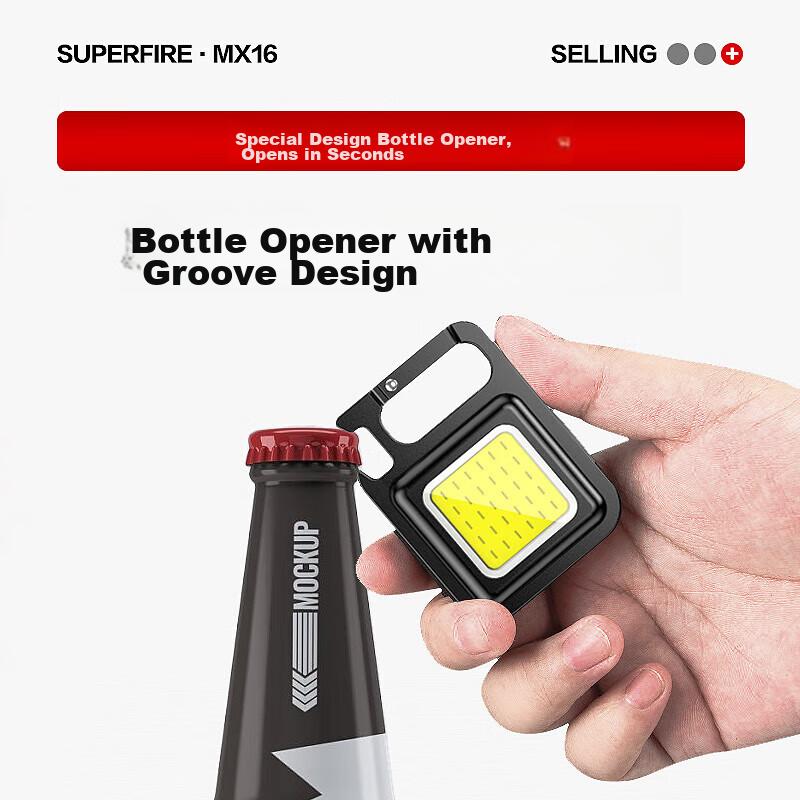SupFire MX16 High-Intensity Flashlight, Multifunctional Magnetic Keychain Rechargeable Work Light, Auto Repair Lamp, Mini Floodlight