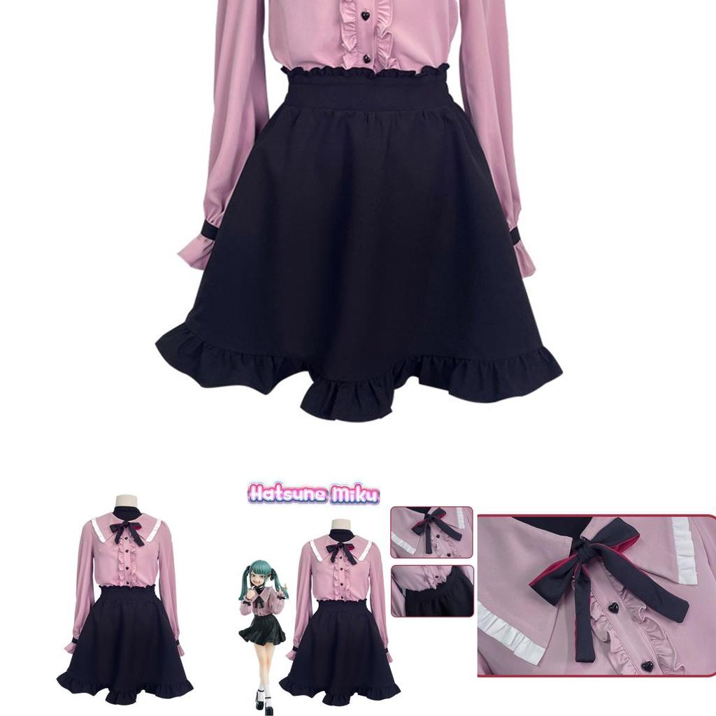 Hatsune Miku Vampira Cosplay Fantasia Vestido Uniforme Roupa Festa a Fantasia de Halloween
